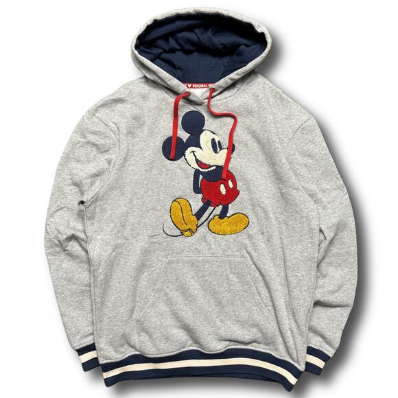 Disney Mickey Mouse Gray Navy Graphic Hoodie Sweat Suit Set - Picture 2 of 8